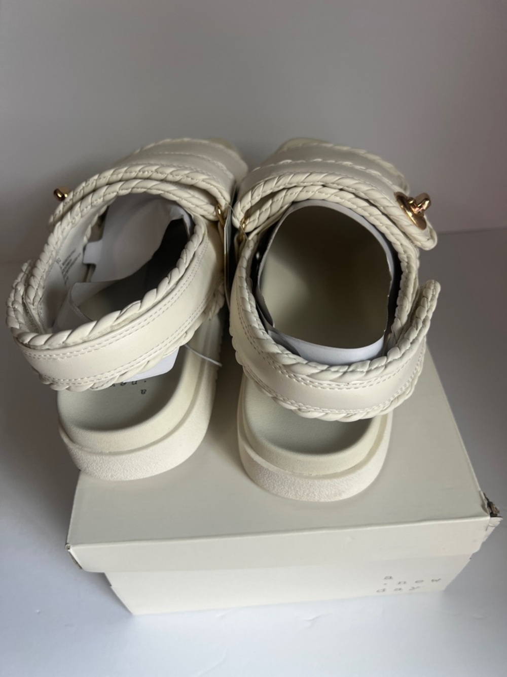 a new day Cream Braided-Strap Platform Sandals - Picture 4 of 8